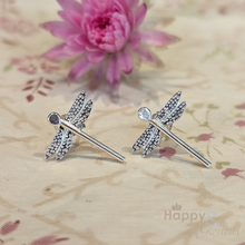 Sterling silver dragonfly stud earrings by Amanda Coleman