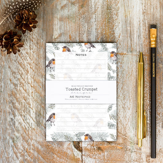 Robin & eucalyptus A6 jotter notepad