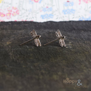 Sterling silver dragonfly stud earrings by Amanda Coleman
