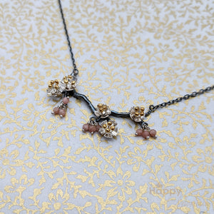 Sterling silver almond blossom necklace