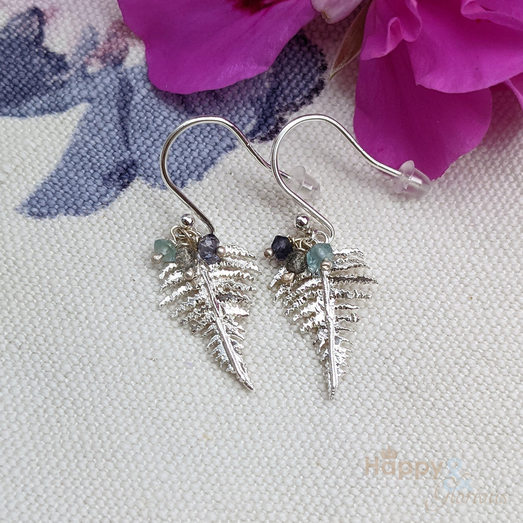 Sterling silver fern drop earrings by Amanda Coleman