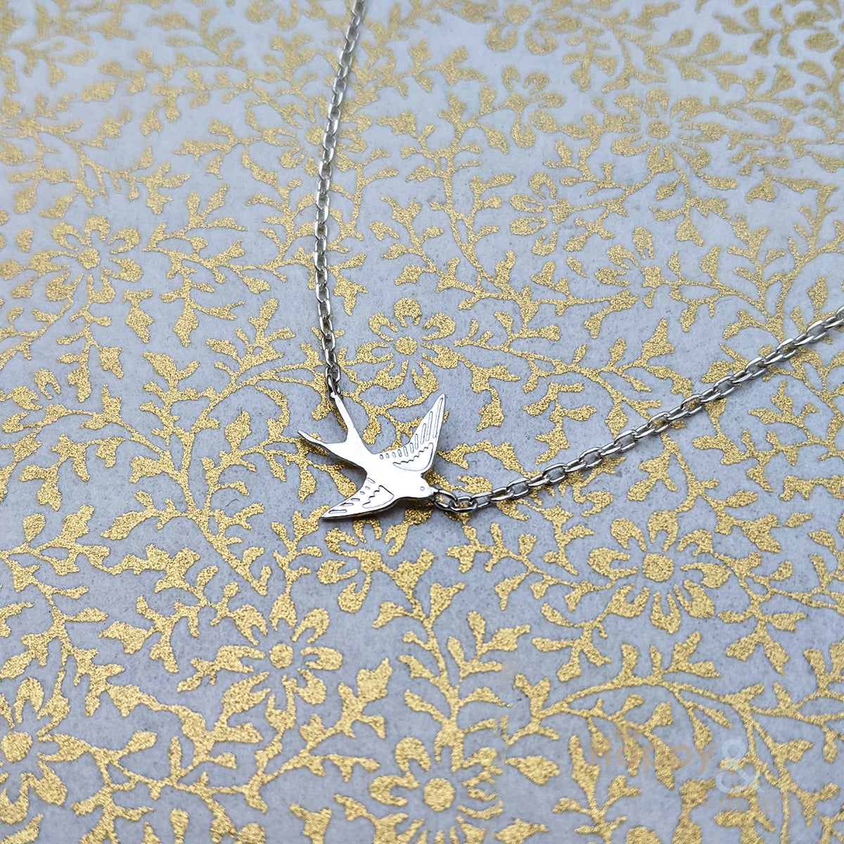 Sterling silver swallow necklace
