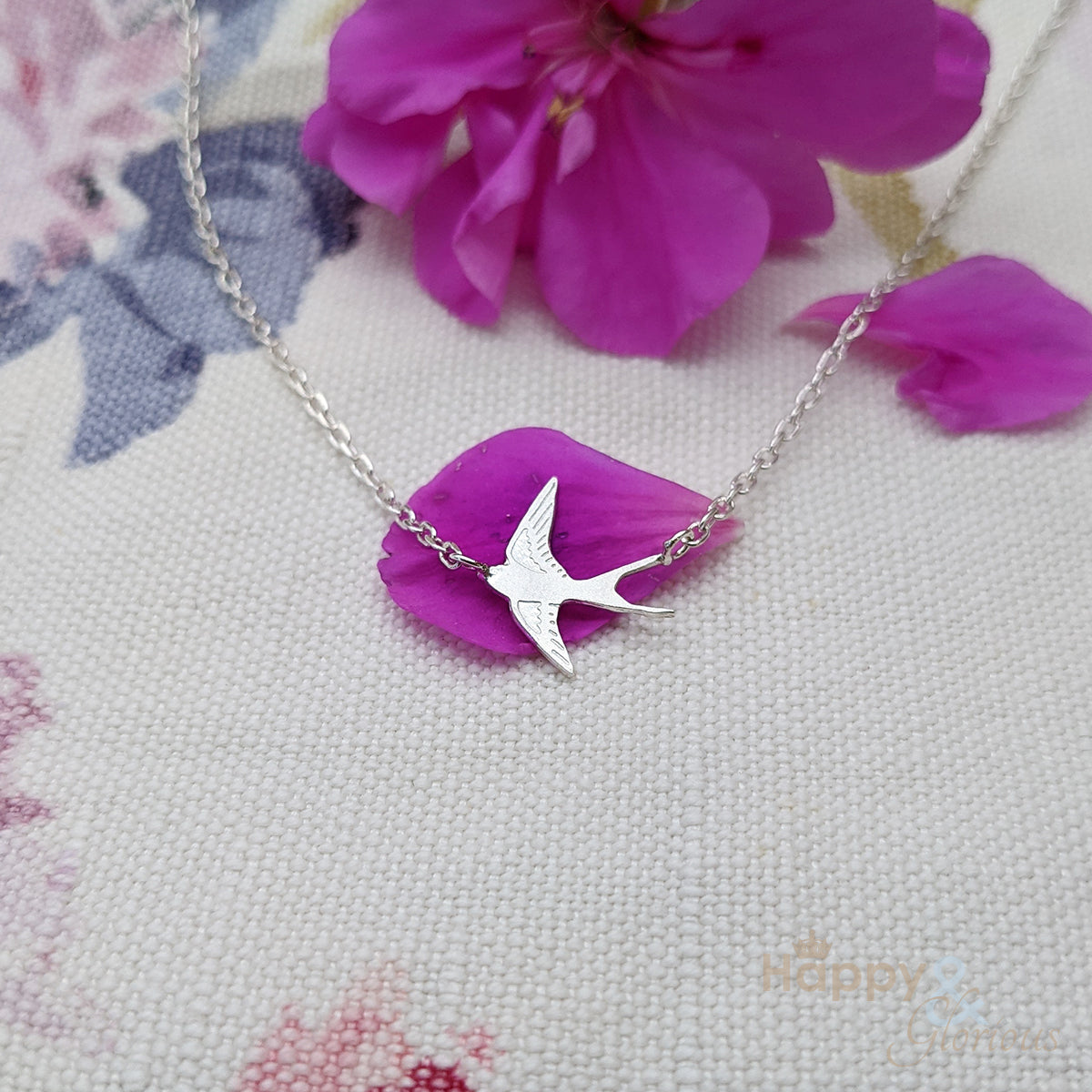 Sterling silver swallow necklace