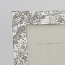 Pewter 'blossom' 6x4" frame by Lancaster & Gibbings