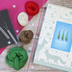 Christmas trees needle felting craft kit