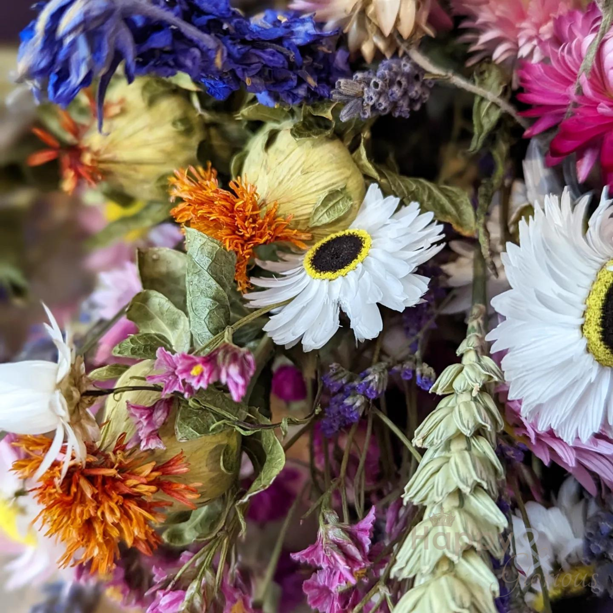 Hand tied, locally grown dried flower bouquet