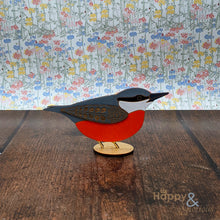 Wooden standing nuthatch decoration