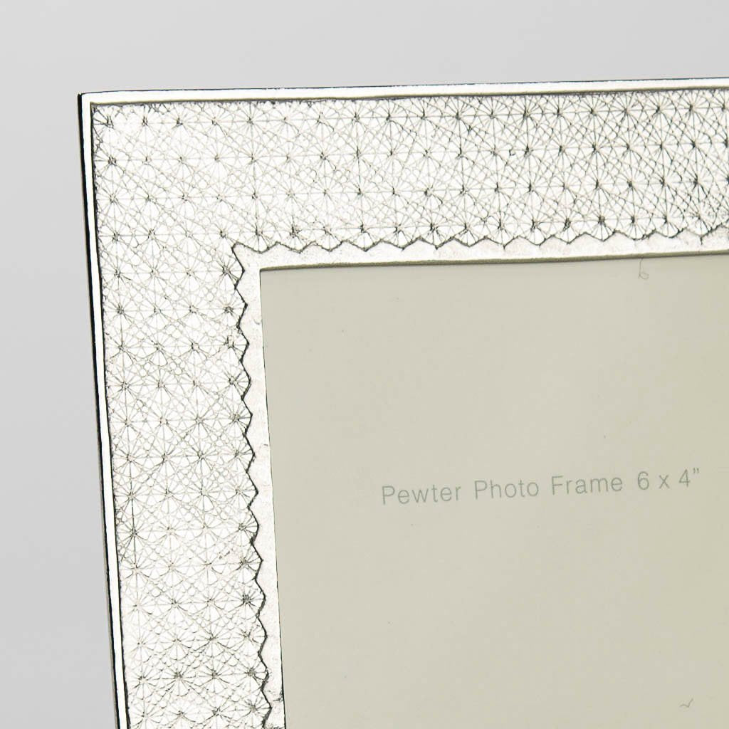 Pewter 'Kiriko' 3.5" square frame by Lancaster & Gibbings