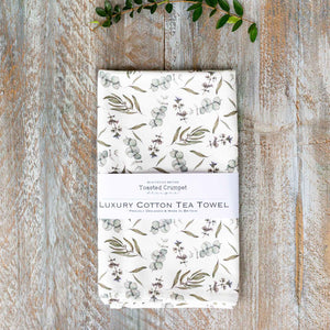 Eucalyptus & olive luxury cotton tea towel