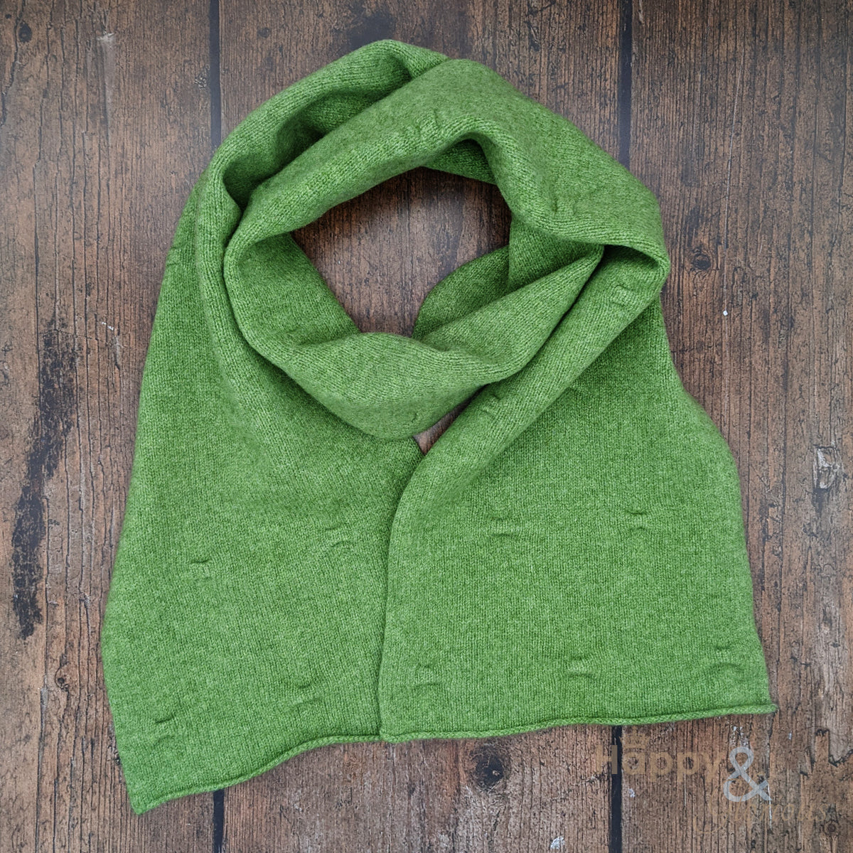 Light green felted merino wool scarf