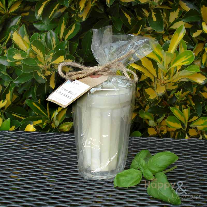 Lime basil & mandarin scented plant wax candle