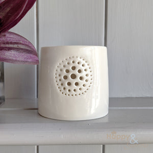 Porcelain dandelion tealight candle holder by Luna Lighting