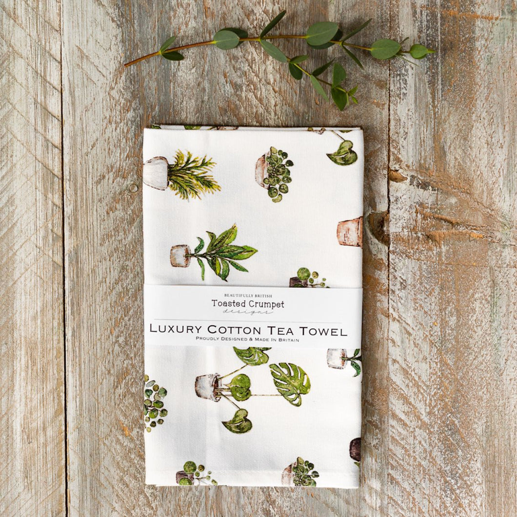 House plants luxury cotton tea towel