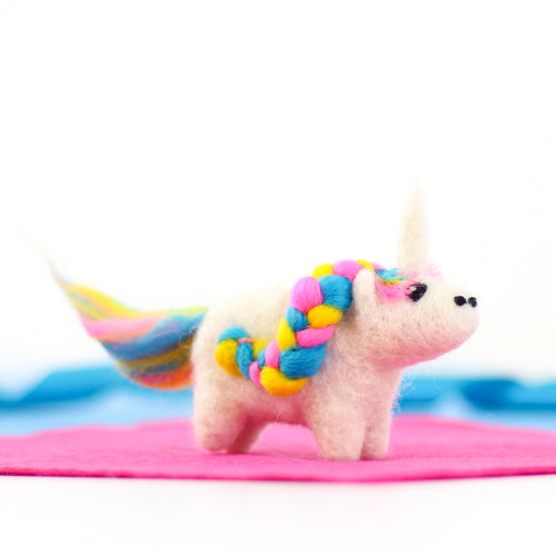 Mini unicorn needle felting craft kit