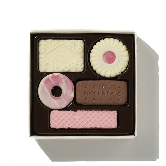 Solid chocolate mini 'biscuit' selection
