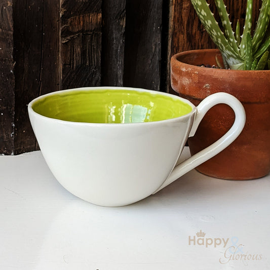 Lime green porcelain cappuccino cup