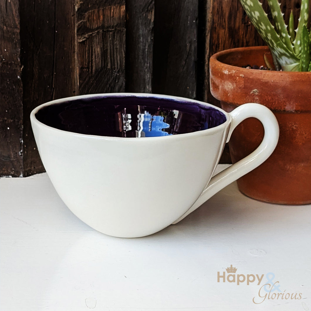 Purple porcelain cappuccino cup