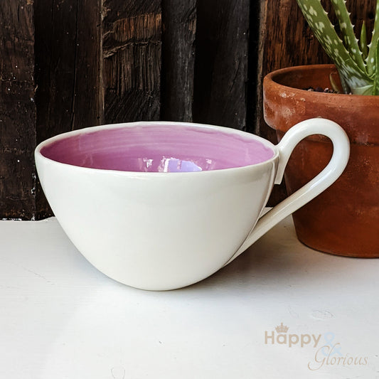 Rose pink porcelain cappuccino cup