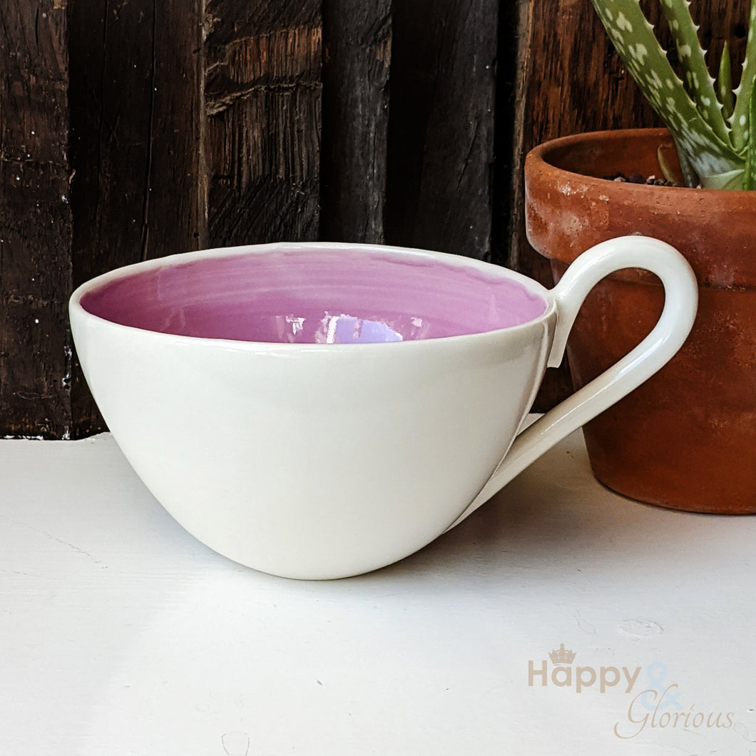 Rose pink porcelain cappuccino cup
