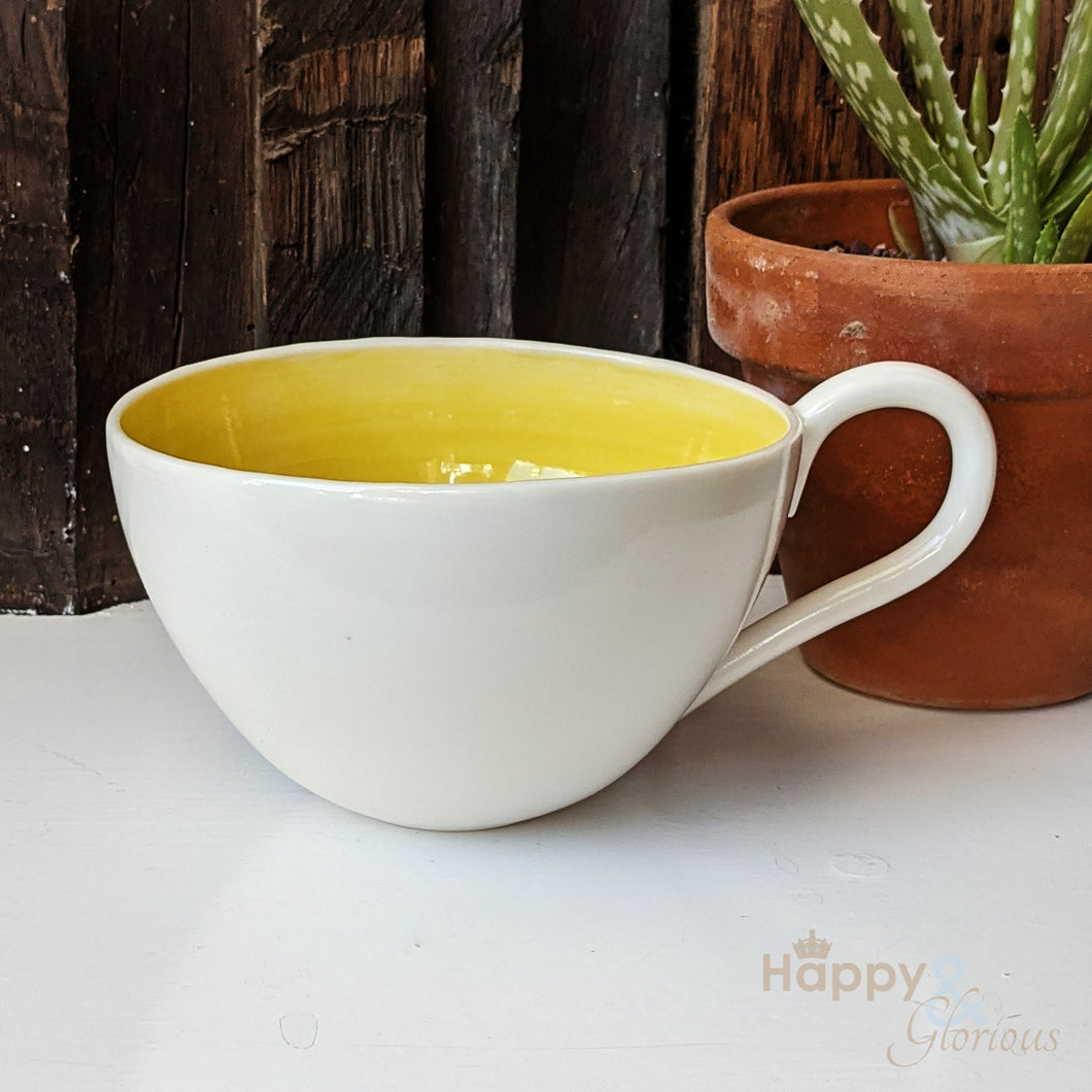 Yellow porcelain cappuccino cup
