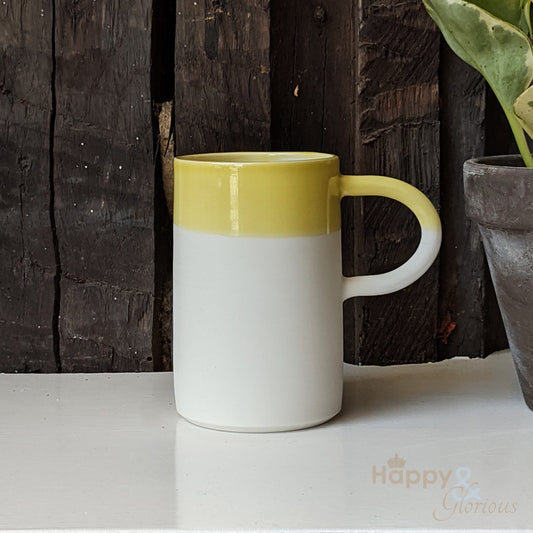 Yellow porcelain tall dipped cup