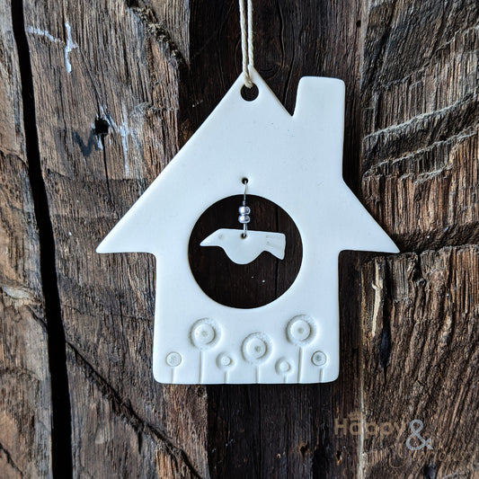 Birdhouse porcelain decoration