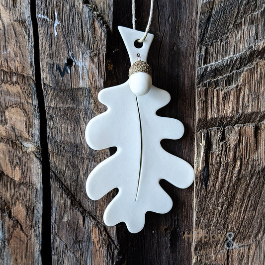 Oak leaf & acorn porcelain decoration