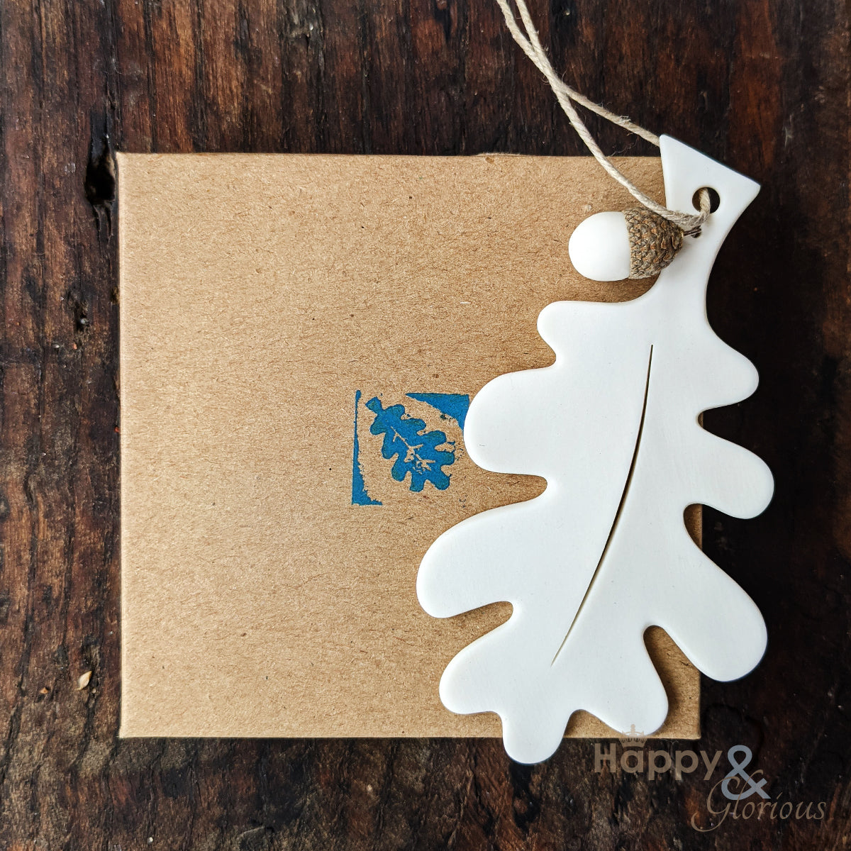 Oak leaf & acorn porcelain decoration