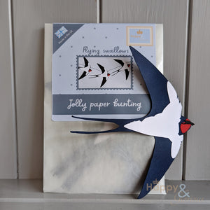 Jolly paper bunting - flying swallows