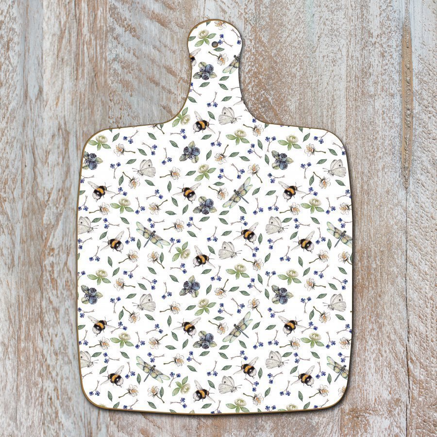 Bees and wild flowers chopping board