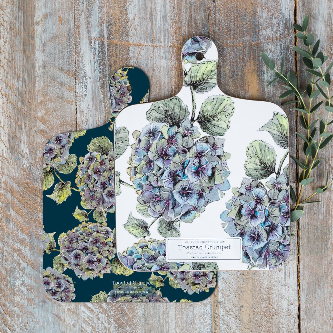 Hydrangea flowers reversible mini chopping board