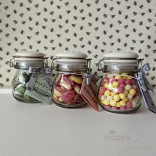 Sherbet pips sweets in vintage style jar