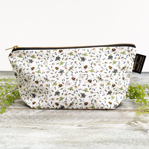 Bees & wildflowers cotton wash bag