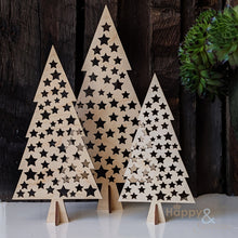 Small lasercut stars wooden Christmas tree
