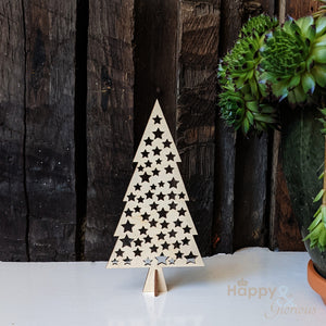 Small lasercut stars wooden Christmas tree