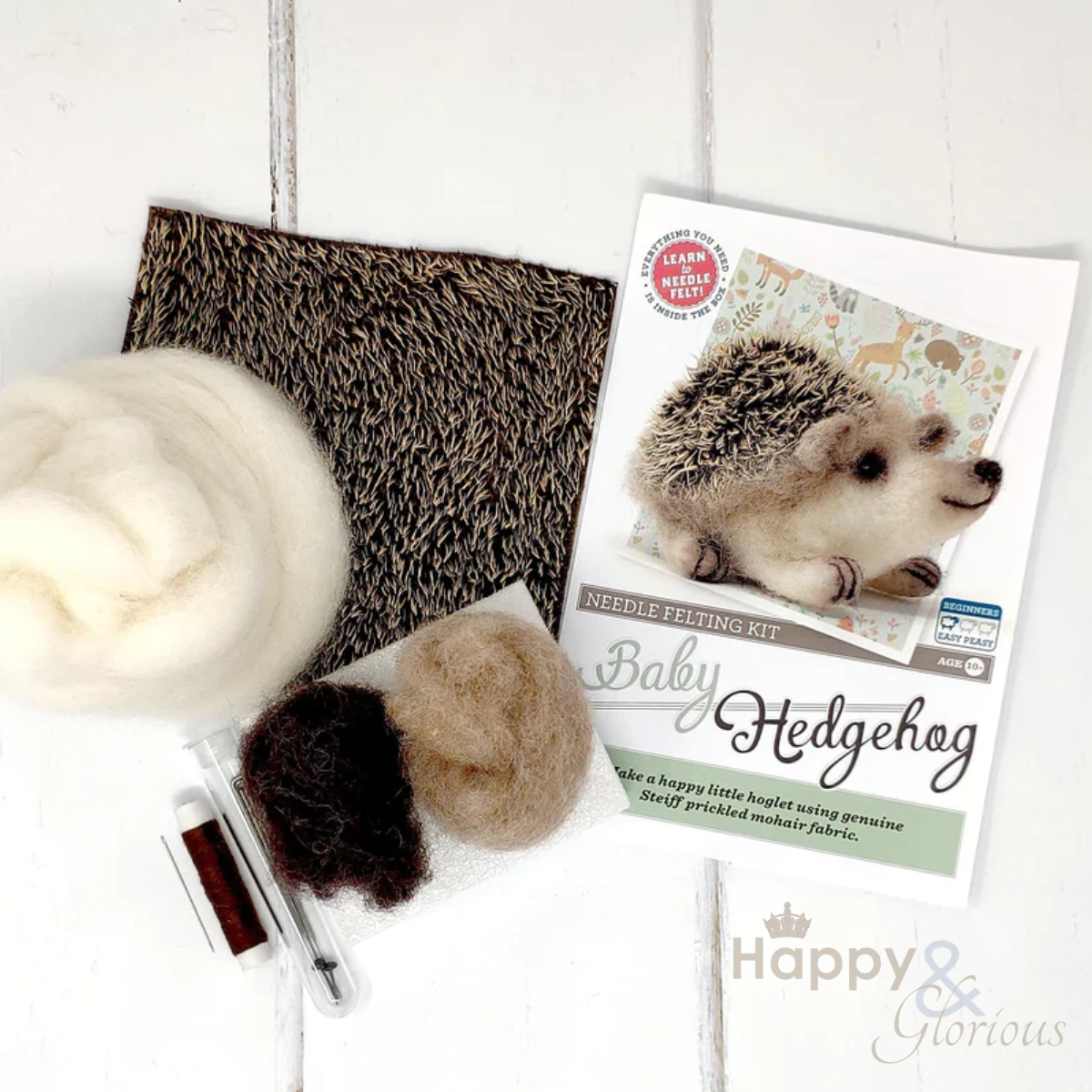 Baby hedgehog needle felting craft kit