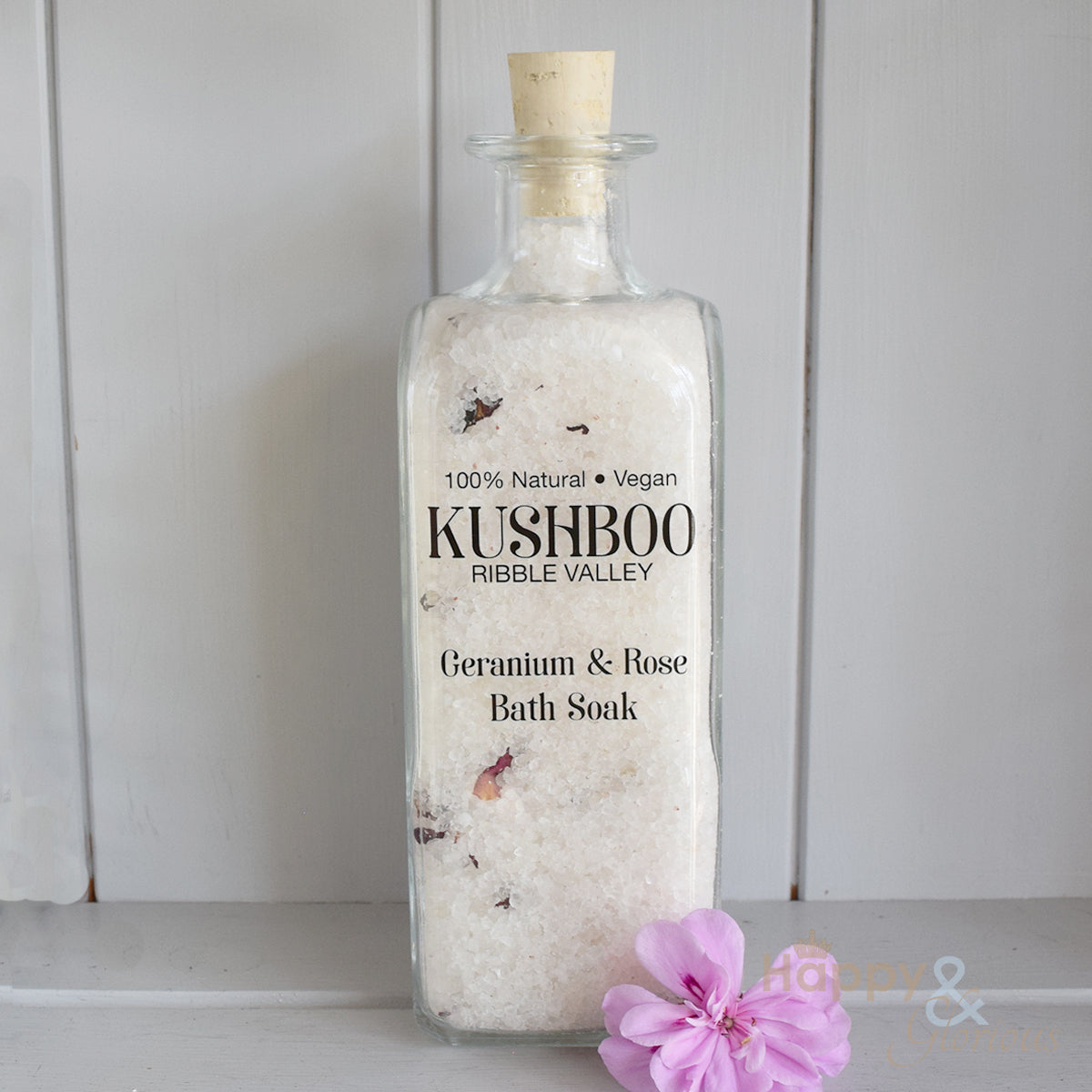 Kushboo geranium & rose handmade vegan bath soak with essential oils