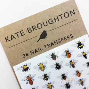 Bees nail art transfers - pack of 24