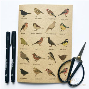 British birds recycled notebook