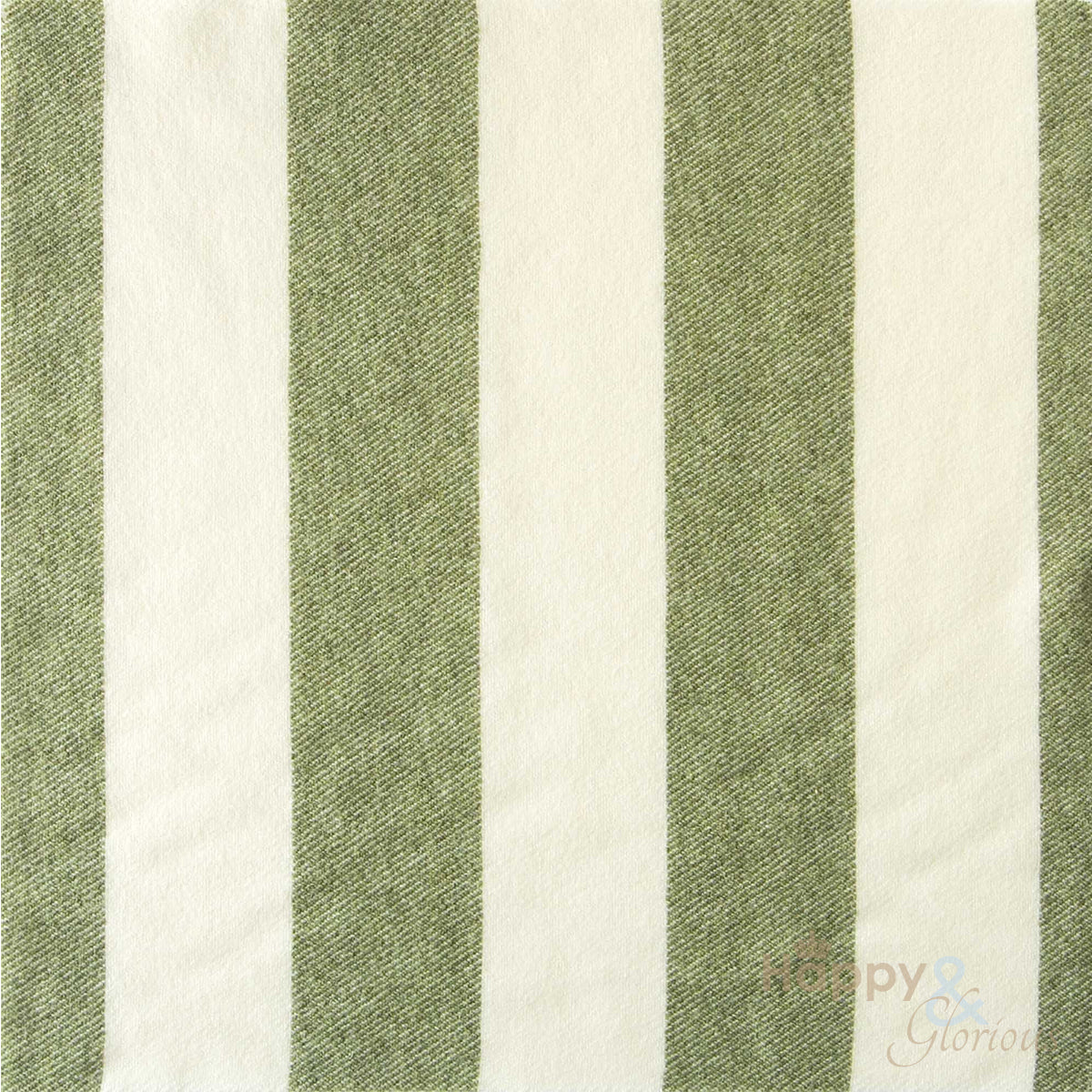 Green 'broadstripe' pure wool blanket by Melin Tregwynt