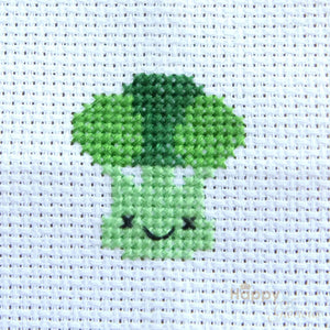 Cross stitch broccoli mini craft kit