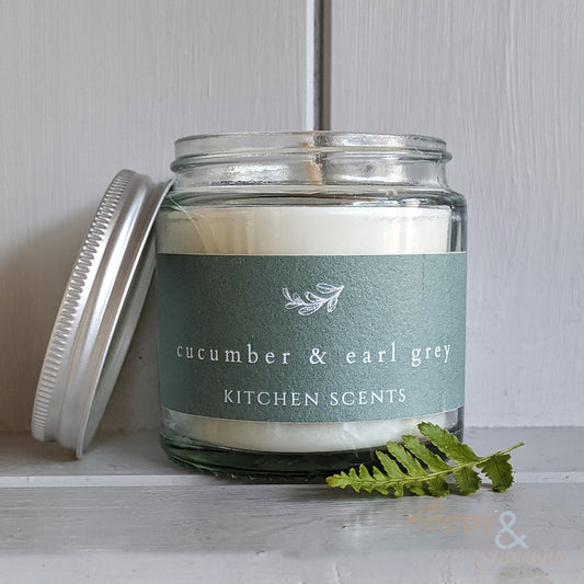 Cucumber & Earl Grey candle in glass jar