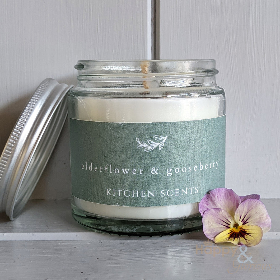 Elderflower & Gooseberry candle in jar