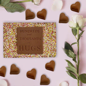 Chocolate 'hundreds & thousands of hugs' gift box
