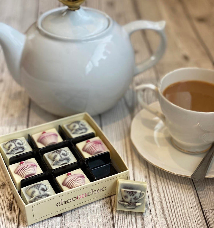 Chocolate tea cups & cakes gift box