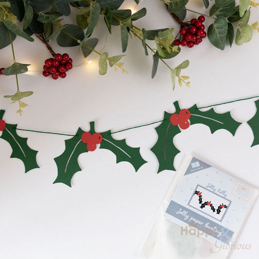 Jolly paper bunting - Jolly holly