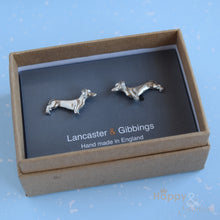 Pewter dachshund cufflinks - handmade by Lancaster & Gibbings