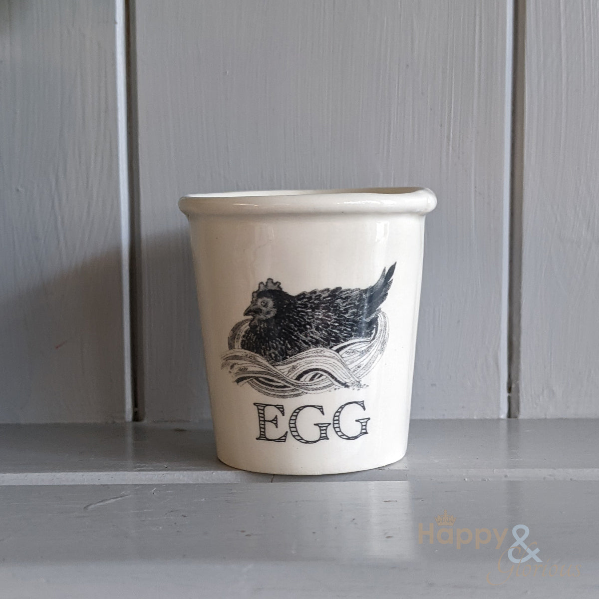 Chicken ceramic egg cup by Katie Brinsley