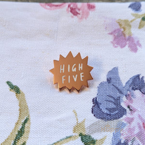 'High Five' positive pin badge