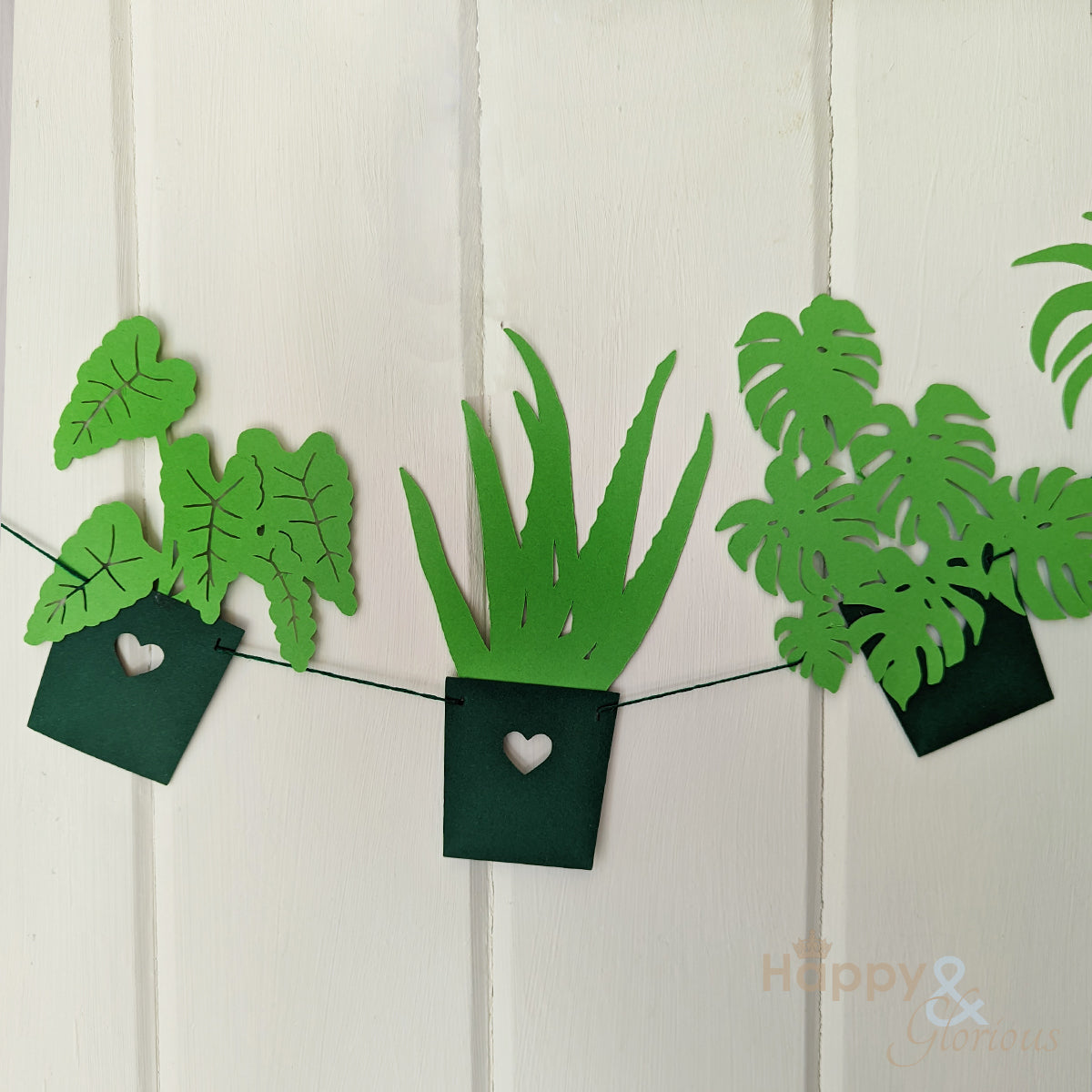Jolly paper bunting - houseplants